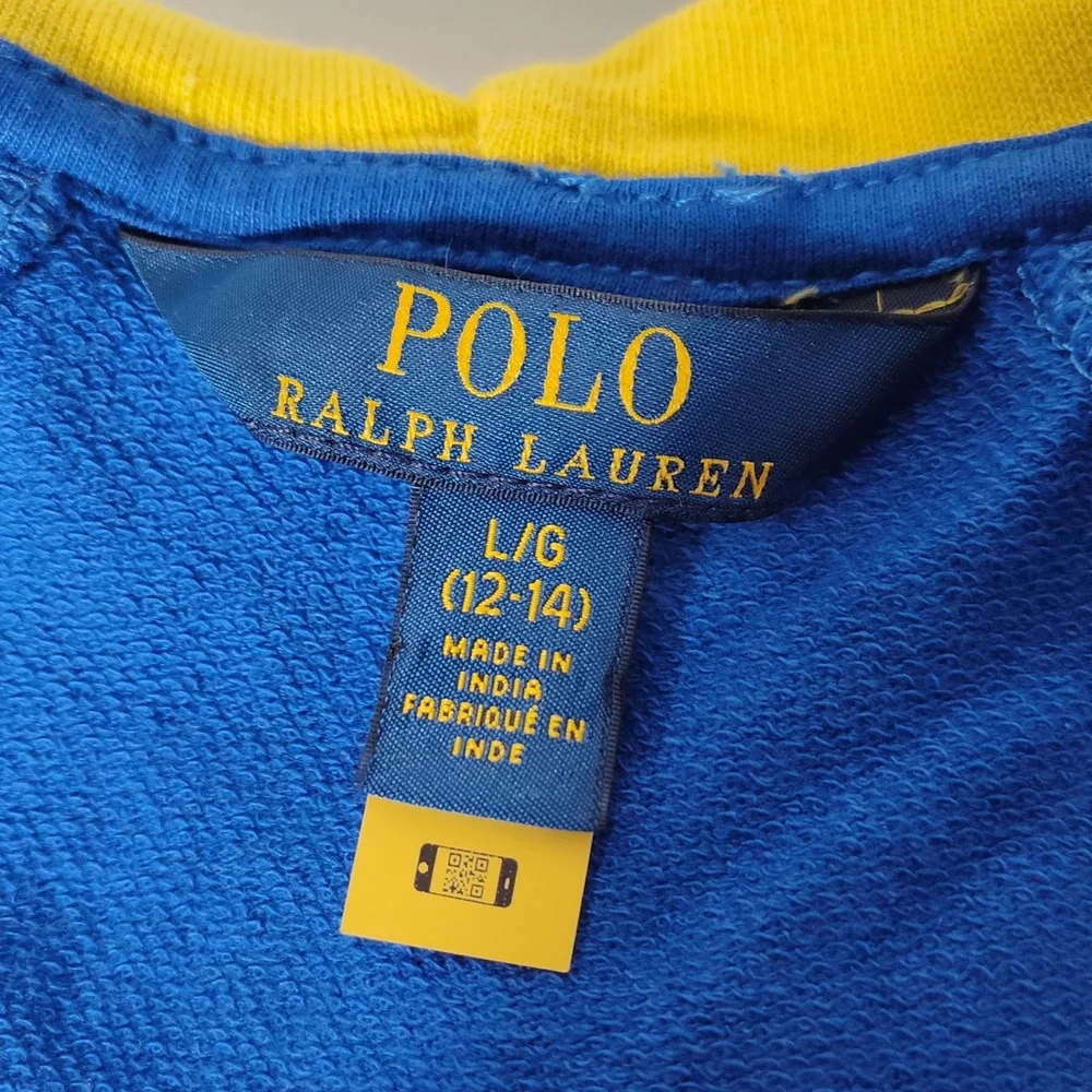 Polo Ralph Lauren Girls Spa Terry Fleece Hooded Romper L 12-14‎